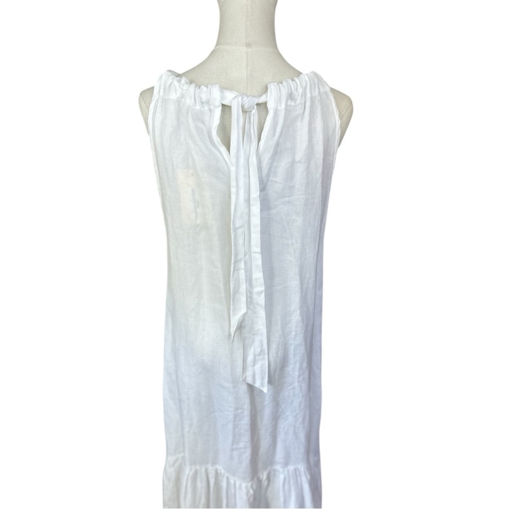 Elan NWT Size Medium White linen Halter Pleated Halter Maxi Dress - Picture 7 of 16